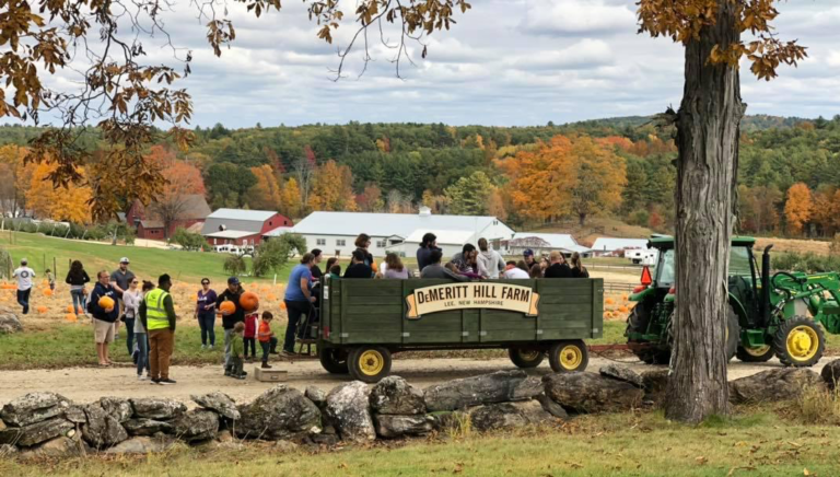 Photo of hayride at Demeritt Hill Farm in Lee New Hampshire